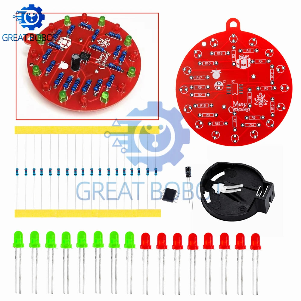 NE555 Timer Module Dual-Color Flashing LED DIY Soldering Kit DIY Electronics Kit Axl
