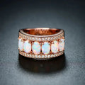 Huitan Imitation Opal Ring – Women's Fashion Wedding Band Fashion Ring Axl T0698 7