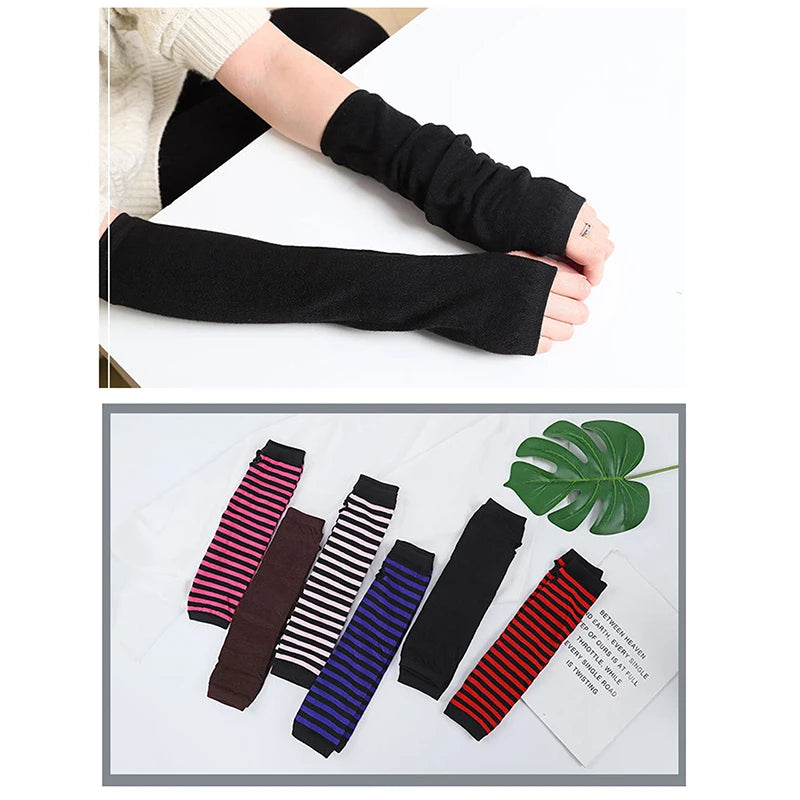 Women's Fingerless Knit Arm Warmers – Long Sleeve Wrist Gloves Fingerless Arm Warmers Axl