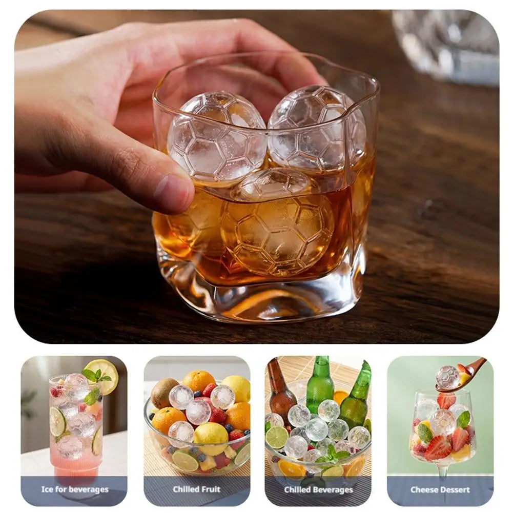 3D Soccer Ball Ice Cube Tray – 9-Grid Silicone Mold with Lid Silicone Ice Mold Axl