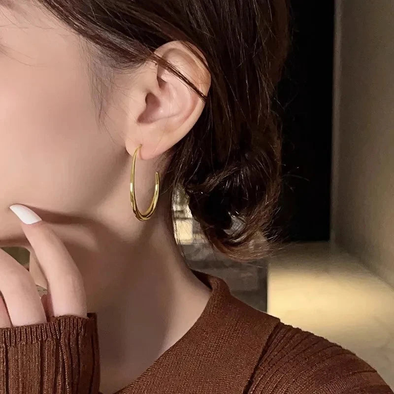 Huitan Waterdrop Hoop Earrings for Women – 4 Metal Colors Hoop Earrings Axl