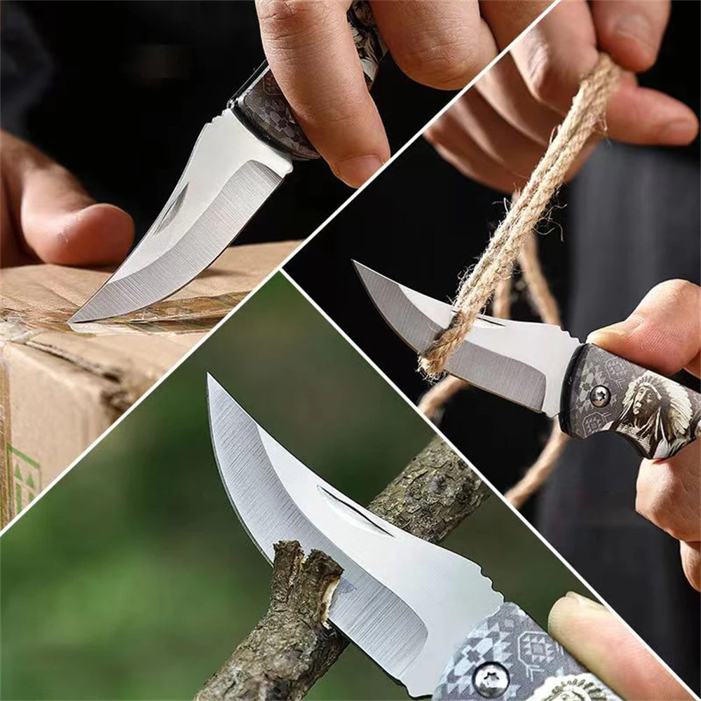 Folding Stainless Steel Paring Knife – Portable Kitchen Knife Folding Kitchen Knife Axl