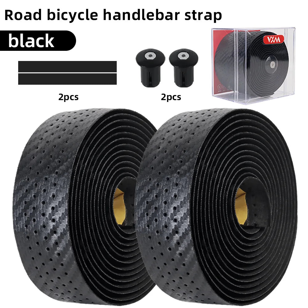 Road Bike Handlebar Tape – Carbon PU Non-Slip Drop Bar Wrap Handlebar Tape Axl VXMCarbon-pattern pe 3