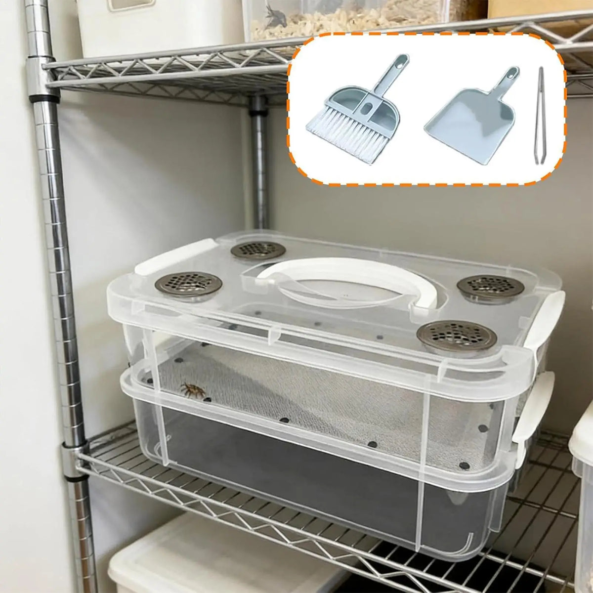 Transparent Mealworm Breeding Kit – Stackable Farm Box Insect Breeding Kit Axl