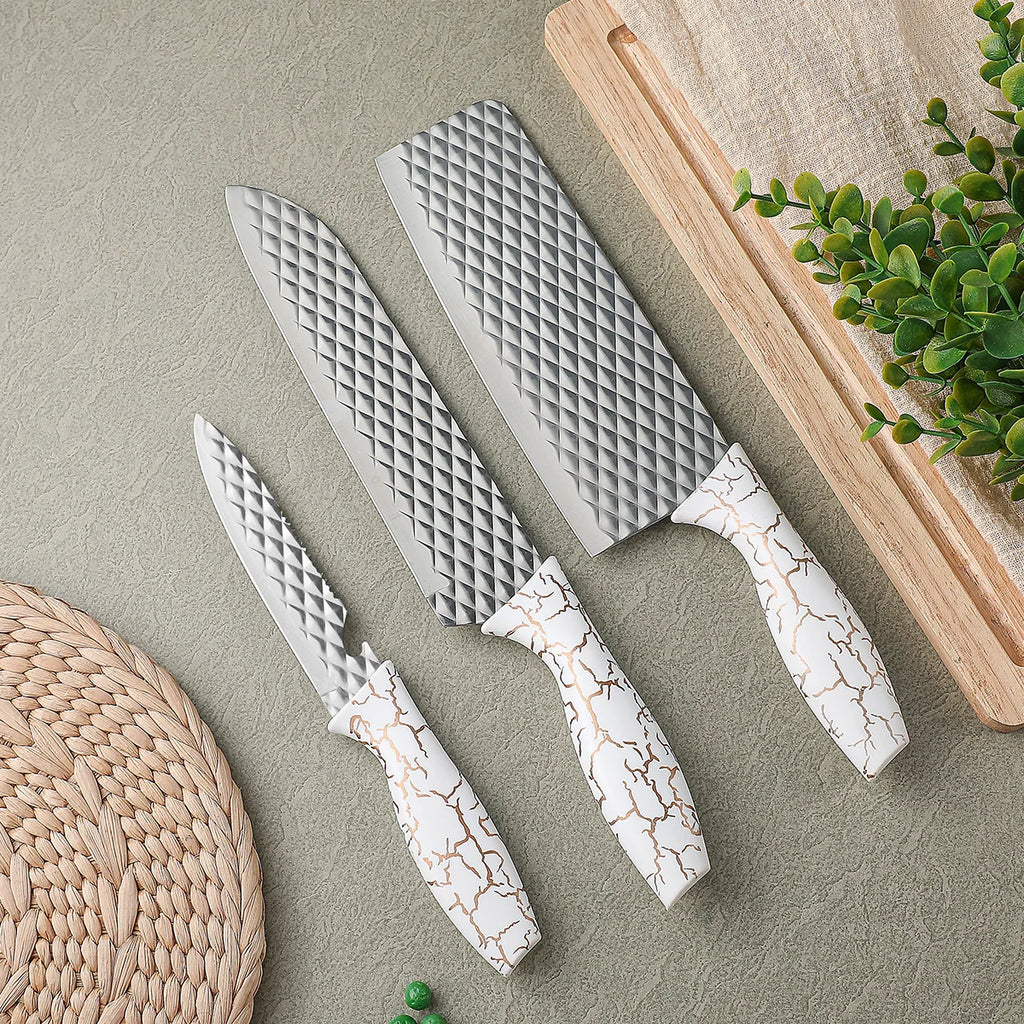 3-Piece Stainless Steel Kitchen Knife Set | Multi-Use Home Knives Kitchen Knife Set Axl 3pcs-silvery