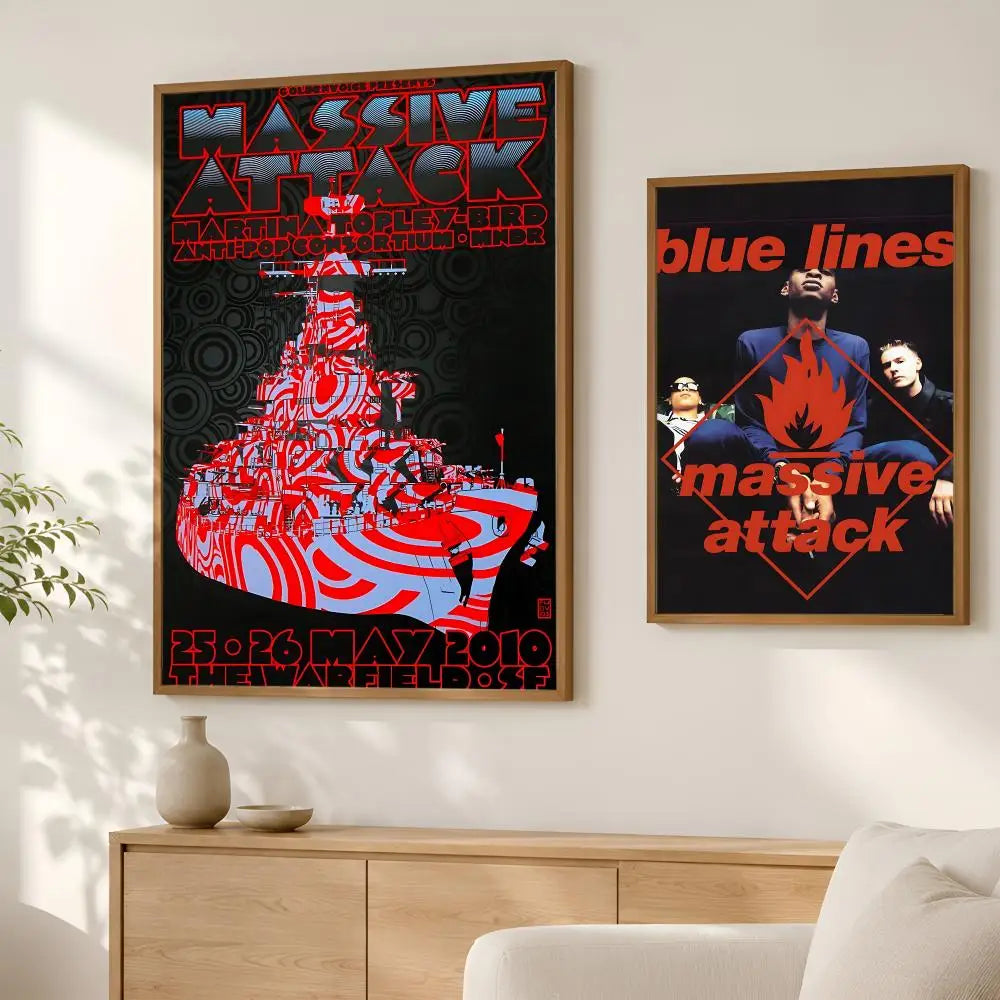 Massive Attack Poster – Self-Stick HD Waterproof Wall Art Decor Wall Art Poster Axl