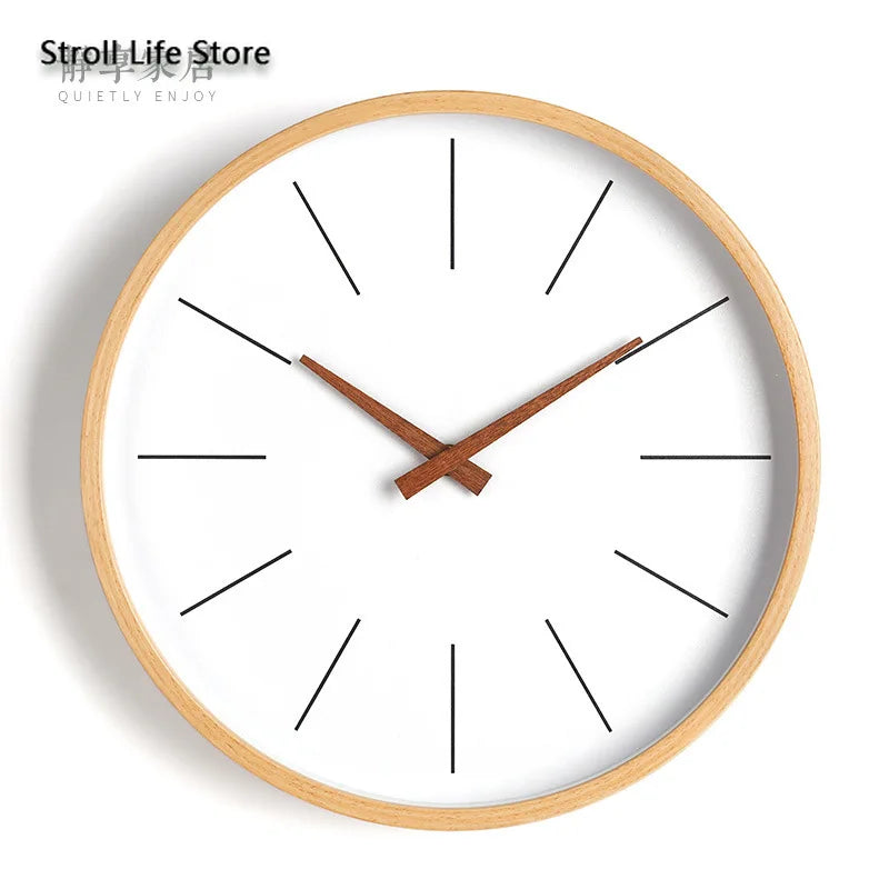 Large Bamboo Wood Silent Wall Clock – Nordic Modern Decor Silent Wall Clock Axl