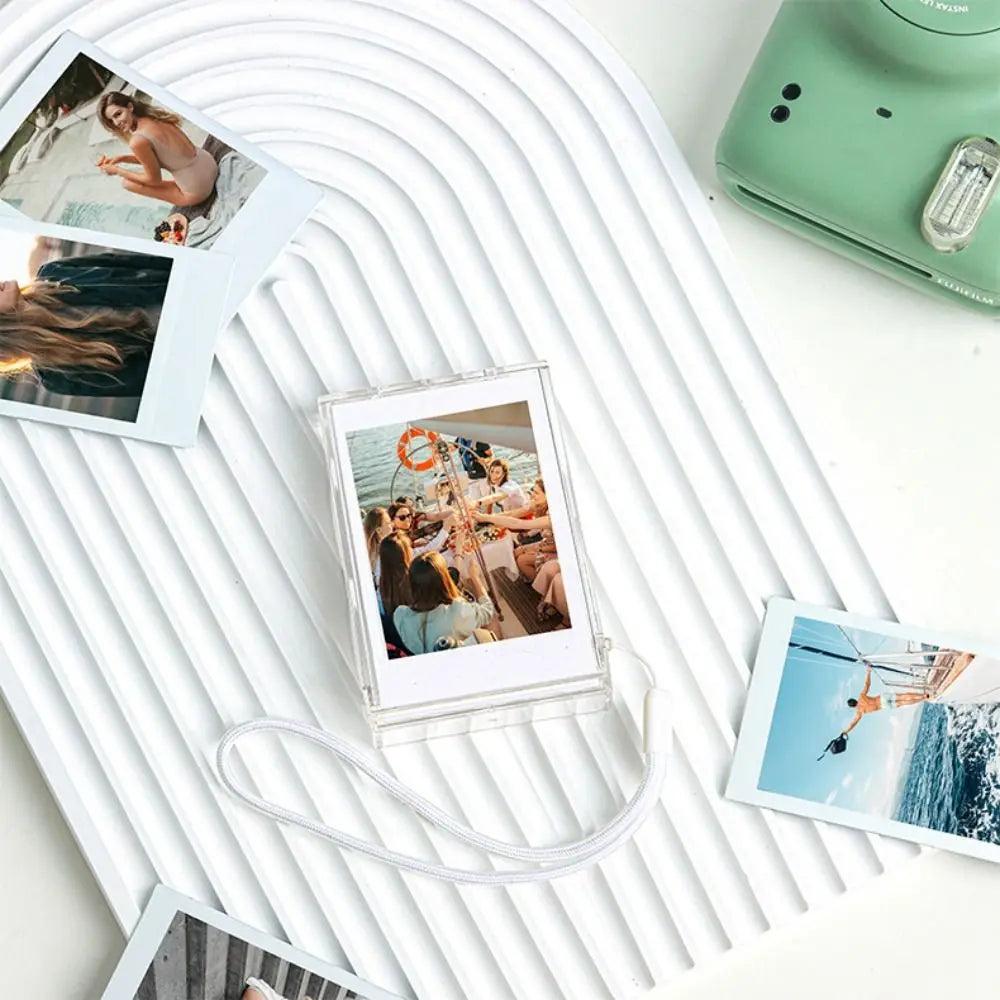 Clear Instax Mini Photo Storage Box with Strap | 3-Inch Case Photo Storage Case Axl