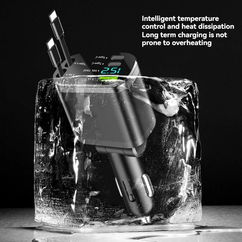 Elough 5-in-1 Retractable Car Charger – 30W Fast Charging Car Charger Adapter Axl