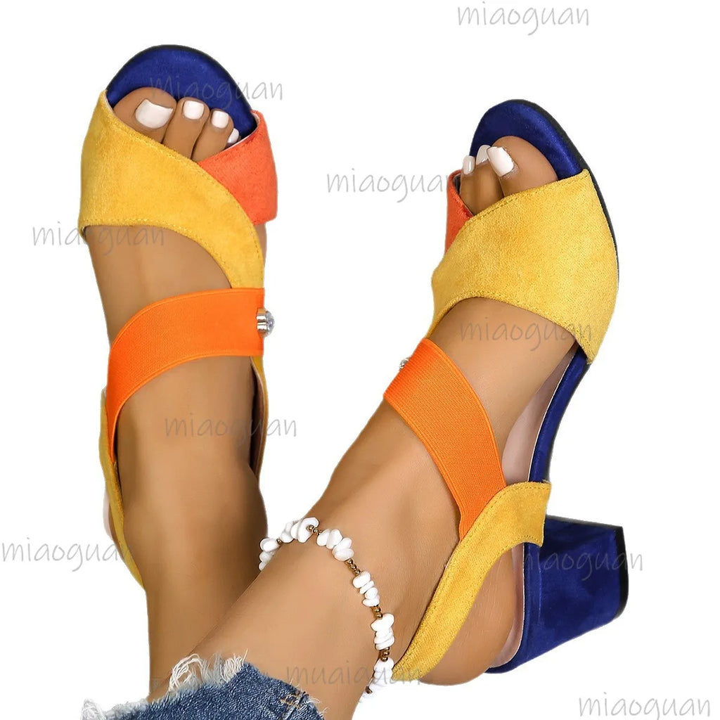 Women's Square Heel Pointed Toe Sandals – Summer Party Shoes Women's Heeled Sandals Axl