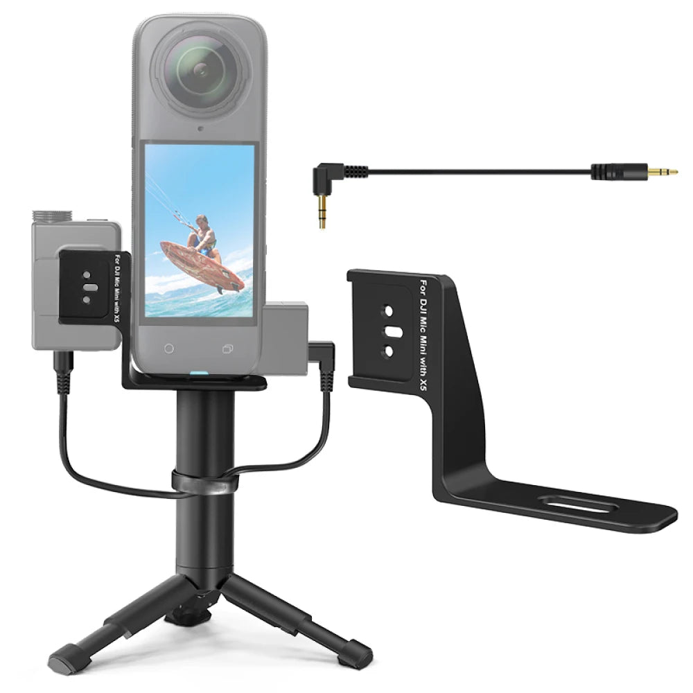 Cold Shoe Mount for Insta360 X5 & DJI Mic Mini | Aluminum Camera Mount Bracket Axl