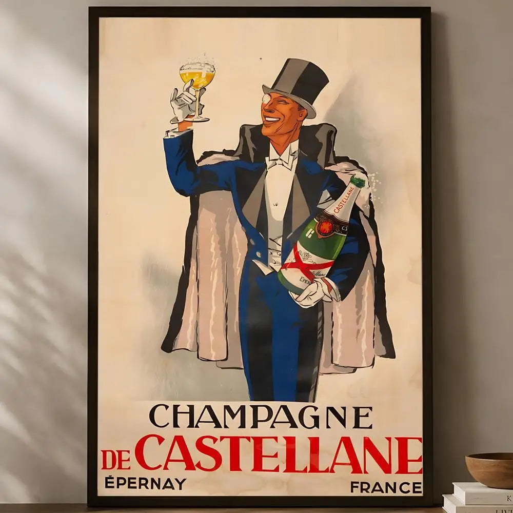 Wine Champagne Region Map Poster – Waterproof Self-Stick Wall Art Wall Art Poster Axl White09 15X20cmNoframe