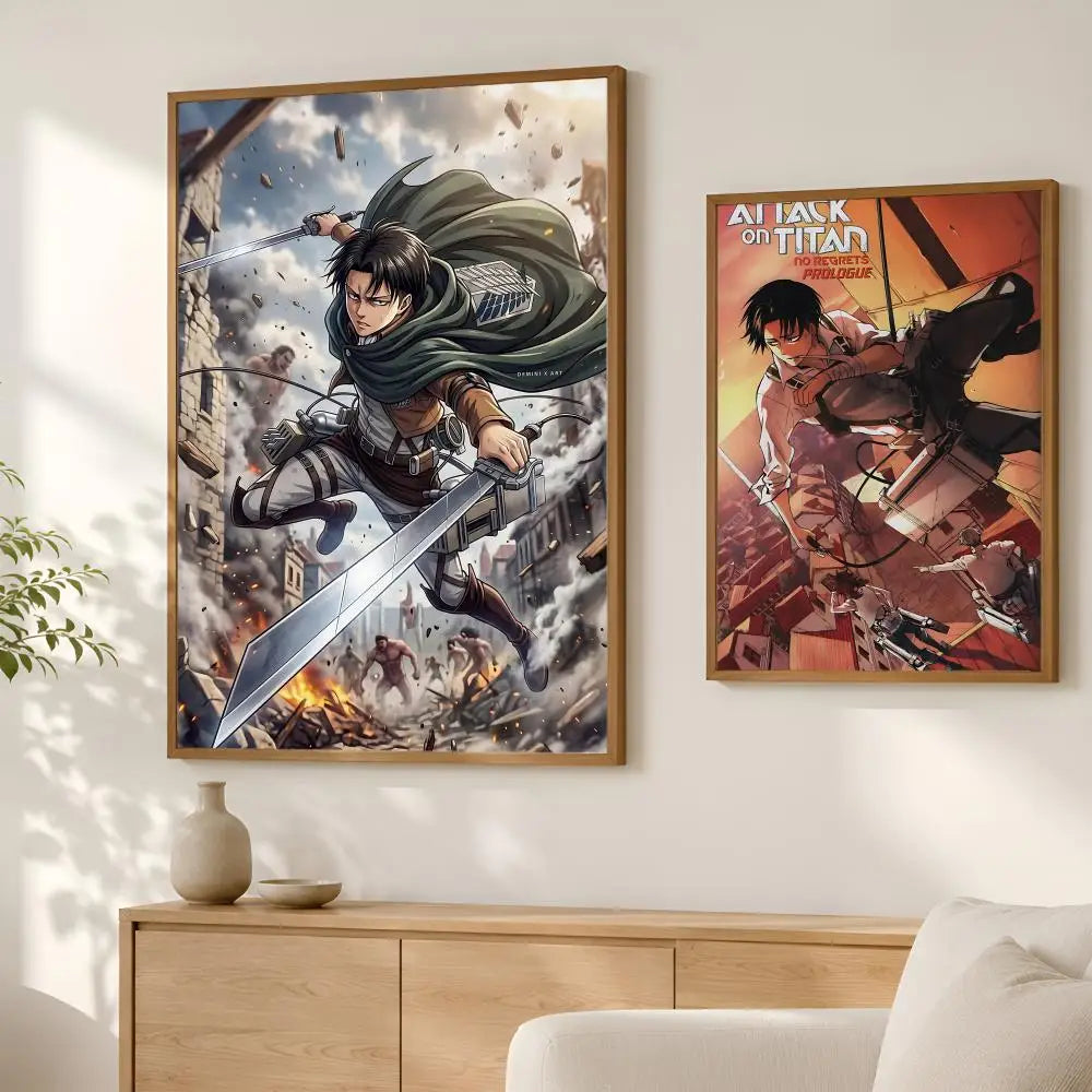 Levi Ackerman Anime Wall Poster – Self-Stick HD Waterproof Art Anime Wall Poster Axl
