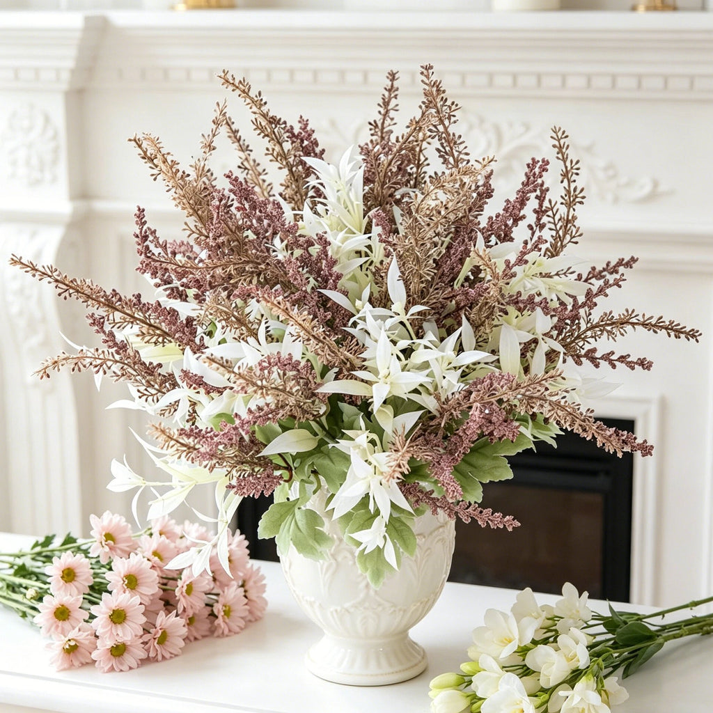 Artificial Lavender & Gypsophila Bouquet | Faux Flower Décor Artificial Flower Bouquet Axl