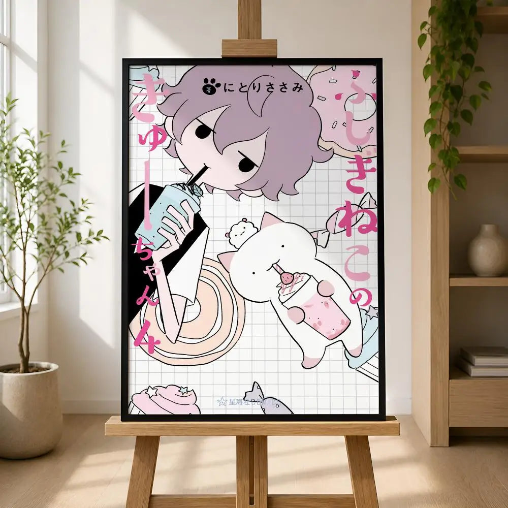 Wonder Cat Kyuu-chan PVC Peel-and-Stick HD Wall Poster Wall Art Poster Axl