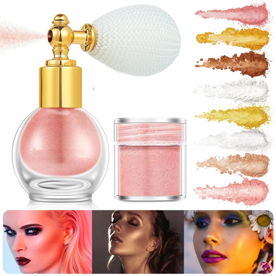 Vegan Pearl Glitter Highlighter Spray – Face & Body Makeup Glitter Highlighter Spray Axl