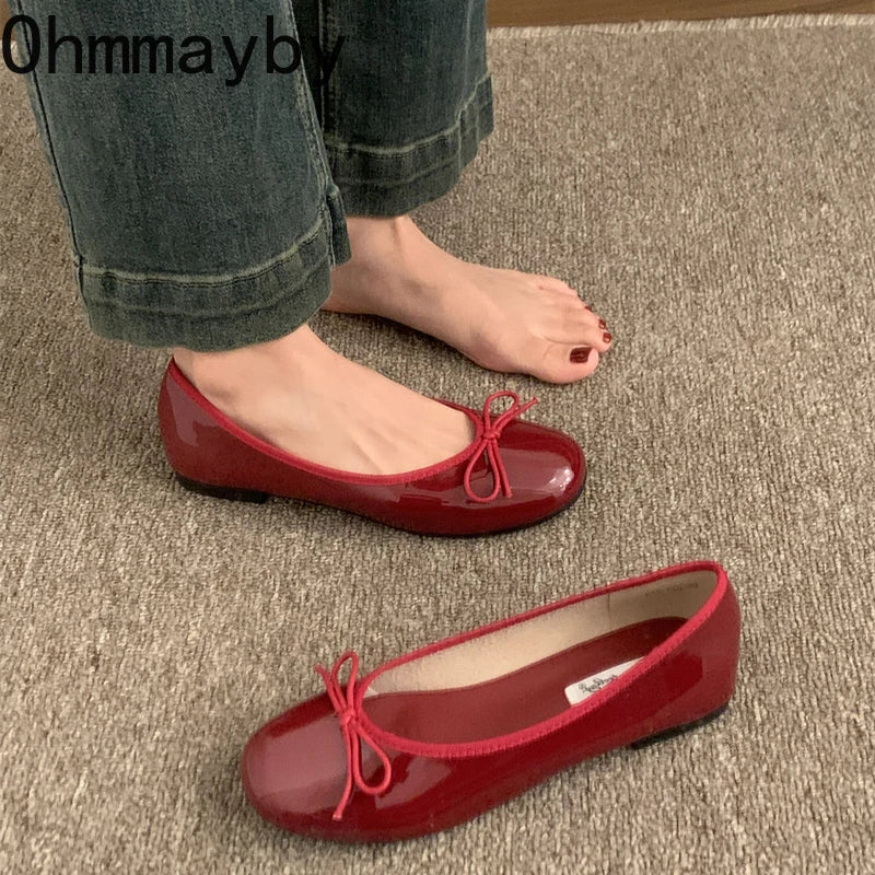 Women's Butterfly-Knot Ballet Flats – Slip-On Soft Sole Shoes Ballet Flats Axl