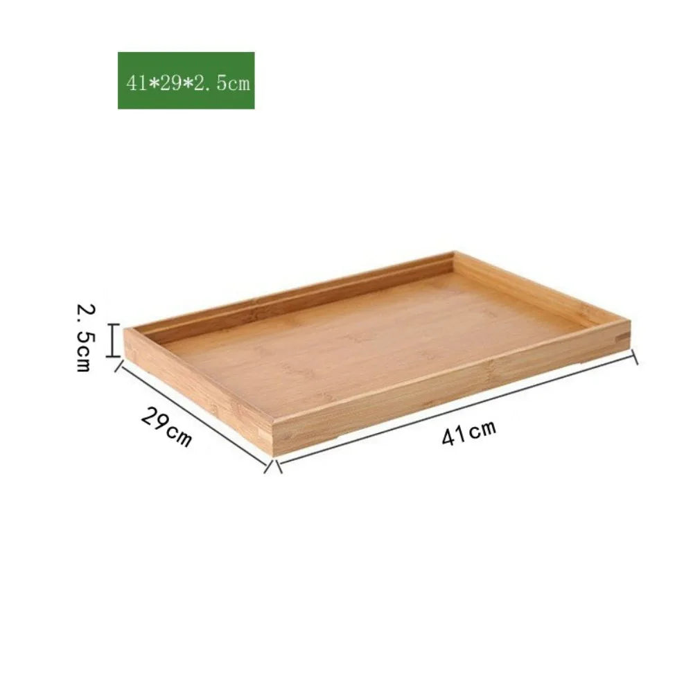Retro Bamboo Storage Tray Organizer – Coffee Table & Tea Tray Bamboo Serving Tray Axl 41-29-2.5cm