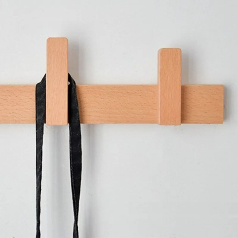 Wooden Wall-Mounted Coat Rack – 8-Hook Pine Clothes Hanger Wall-Mounted Coat Rack Axl