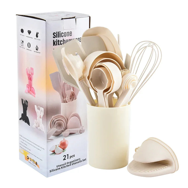 21-Piece Silicone Kitchen Baking & Cooking Tool Set Silicone Kitchen Set Axl