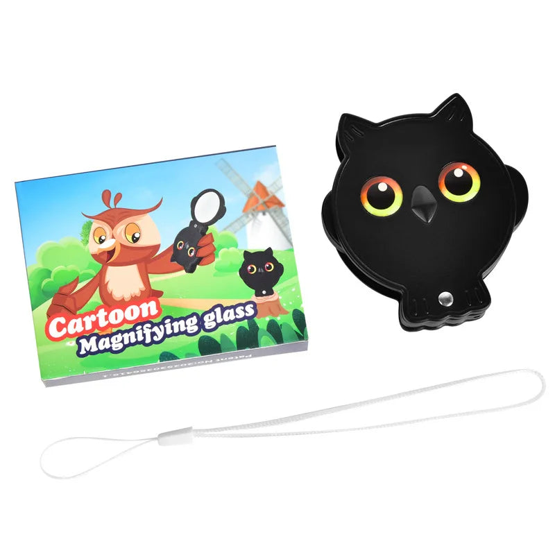Owl 8X Folding Magnifying Glass – Portable Pocket Loupe & Lanyard Pocket Magnifying Glass Axl