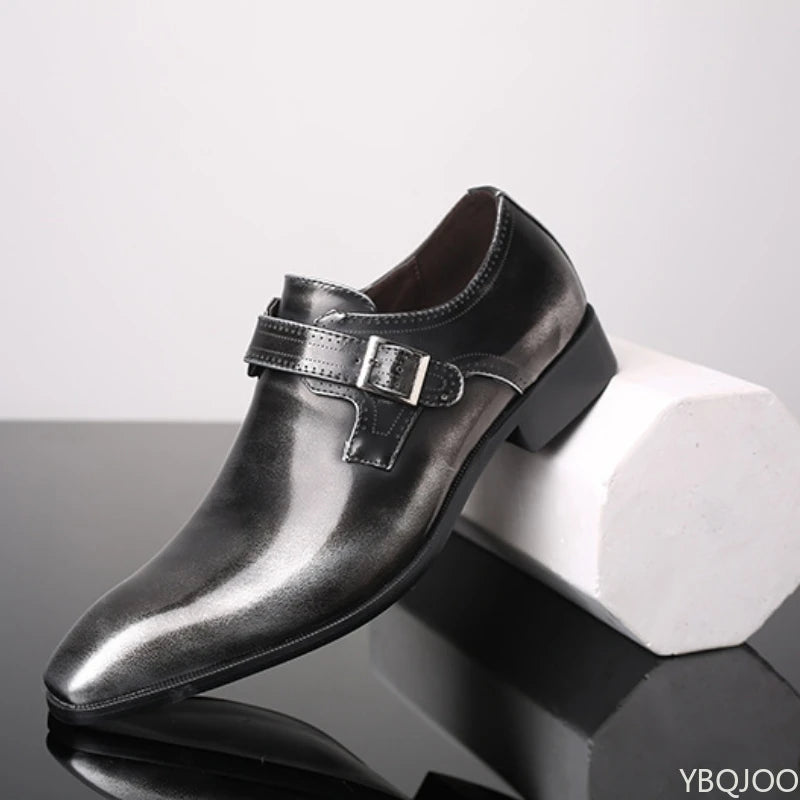 YBQJOO Men's Slip-On Dress Loafers | British Style Plus Size Men's Dress Loafers Axl