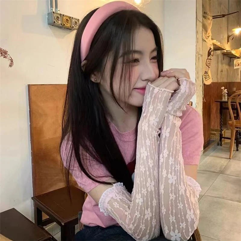 Women's Lace Half-Finger Gloves & Long UV Arm Sleeves Lace Arm Sleeves Axl