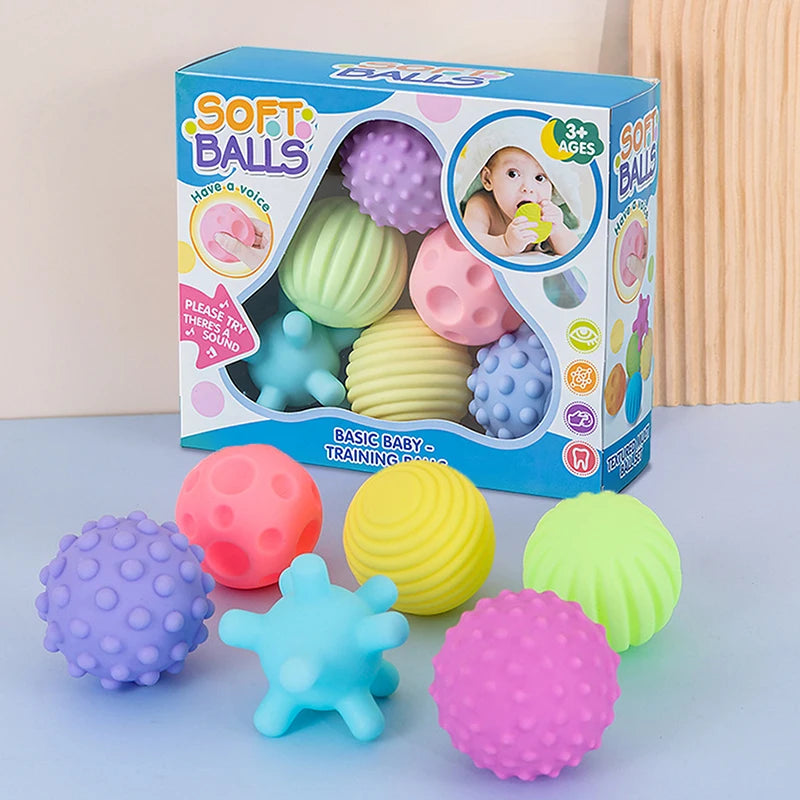 6-Piece Baby Sensory Balls – Textured Infant Rattle Toy Set Baby Sensory Toy Set Axl