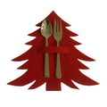 Christmas Tree Cutlery Holder – Festive Non-Woven Tableware Bag Cutlery Holder Bag Axl L red