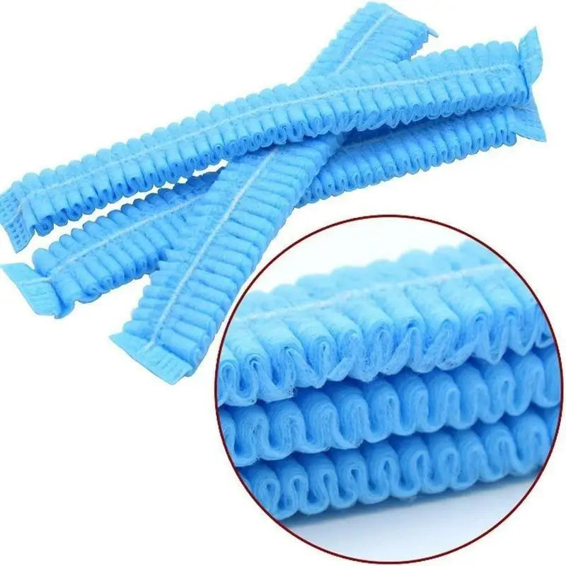 10-Pack Disposable Shower Caps – Non-Woven Pleated Dust-Proof Hat Disposable Shower Cap Axl Blue