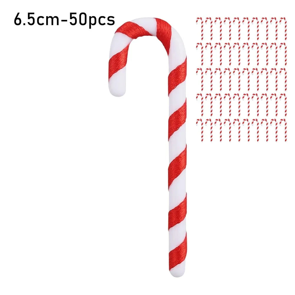 50-Pack Candy Cane Christmas Hanging Ornaments – 3 Sizes Christmas Ornaments Axl 6.5cm