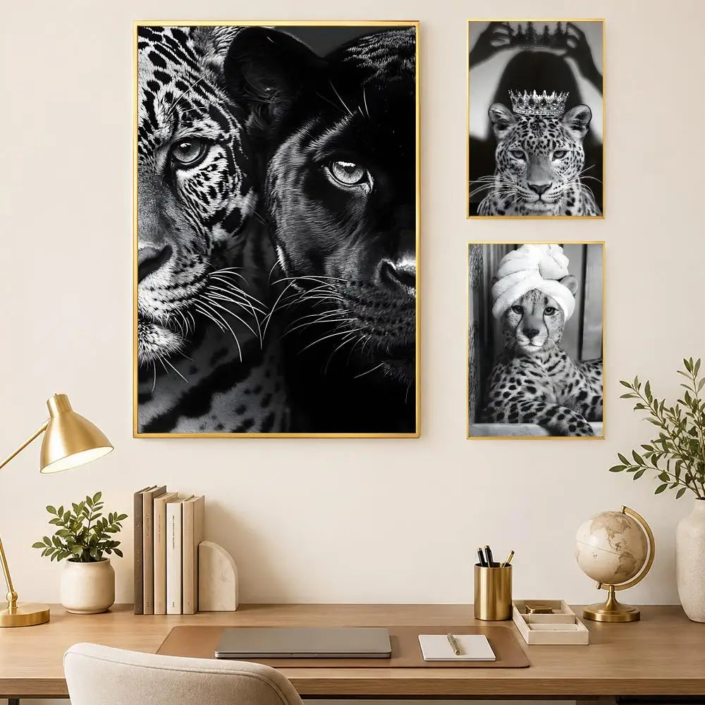 Black & White Leopard Self-Stick Wall Art Poster | Waterproof Wall Art Poster Axl