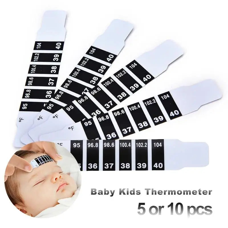Baby Forehead Thermometer Strips – Reusable Flexible 5 or 10 Pack Baby Thermometer Strips Axl