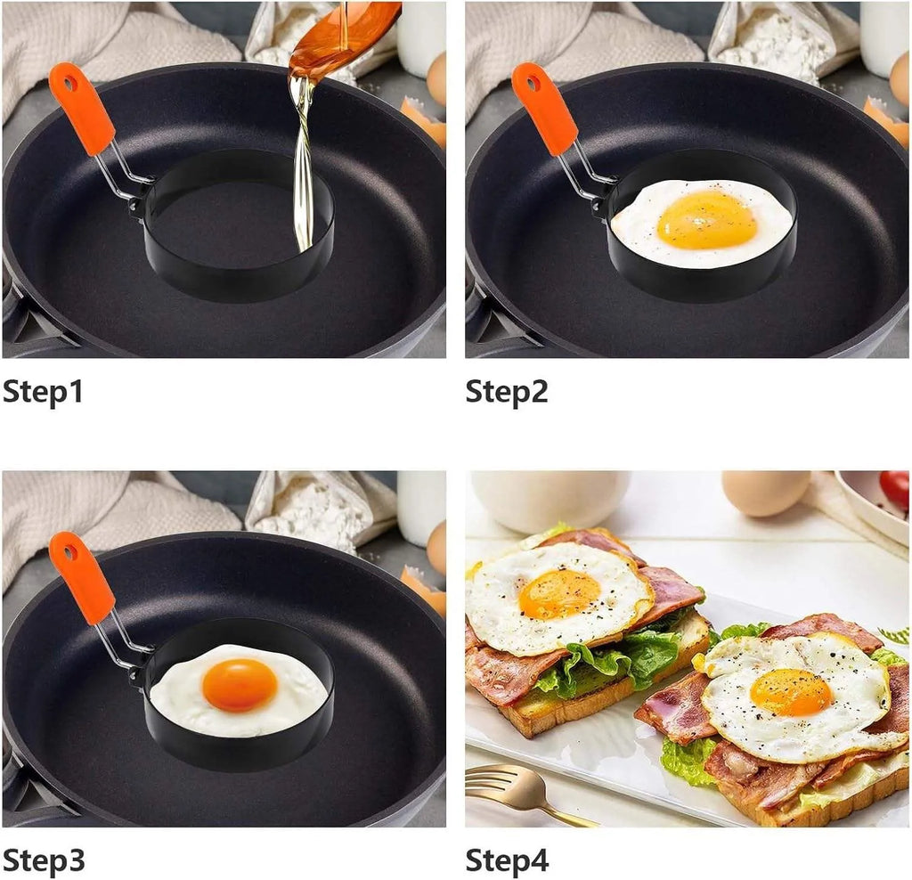 Stainless Steel Egg & Pancake Ring Mold | Breakfast Cooking Tool Egg & Pancake Mold Axl