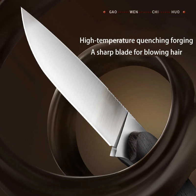 Hand-Forged Carbon Steel Kitchen Knife | Wood Handle & Cover Forged Kitchen Knife Axl
