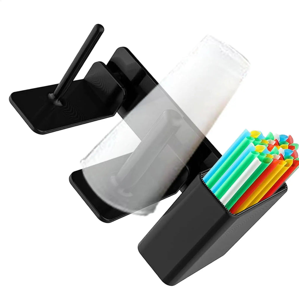 Side-Mounted Cup Lid Dispenser & Straw Organizer Rack Counter Storage Rack Axl