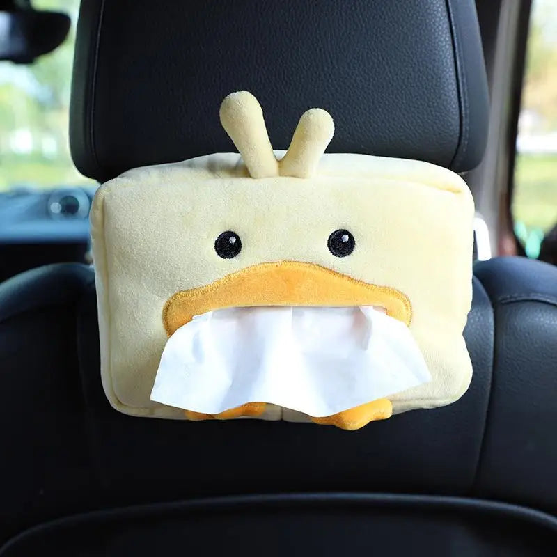Cartoon Plush Tissue Box Holder – Car Armrest & Backseat Cover Car Tissue Holder Axl
