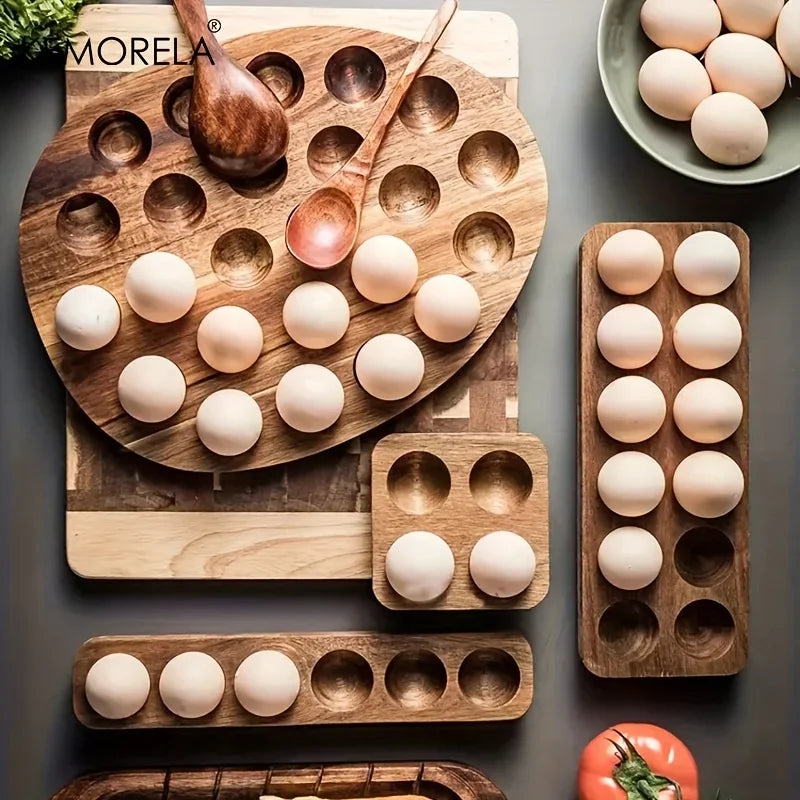 KEMORELA Wooden Egg Storage Box – Multi-Compartment Organizer Egg Storage Organizer Axl