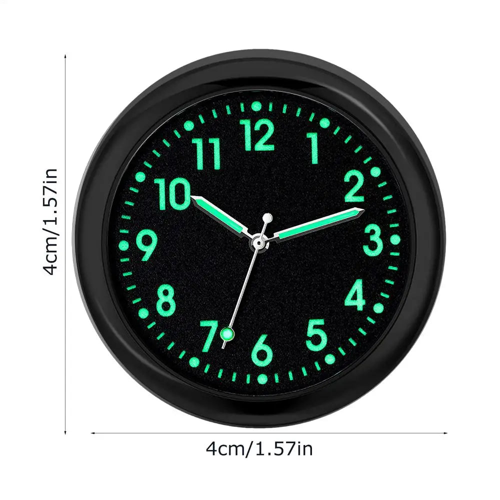 Luminous Analog Car Dashboard Clock – Zinc Alloy Quartz Car Dashboard Clock Axl Black