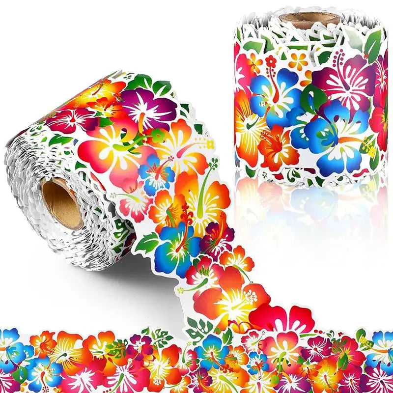 10-Color 60 Ft Self-Stick Floral Bulletin Board Border Trim Bulletin Board Border Axl A8