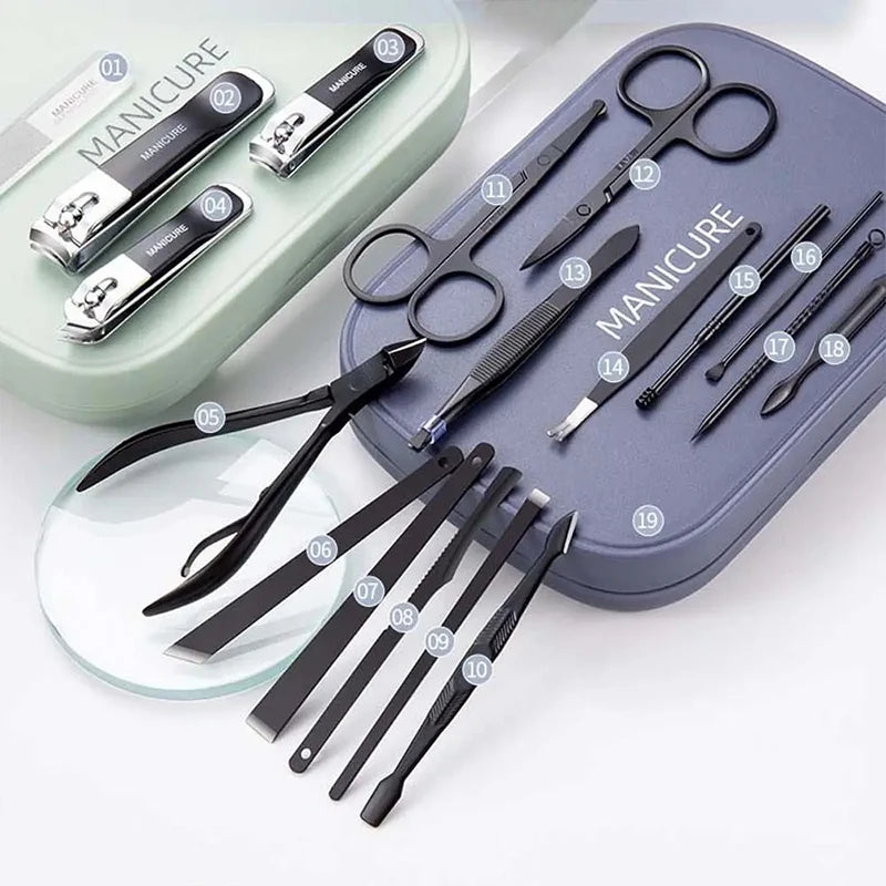 18-Piece Professional Manicure Set – Stainless Steel Nail Kit Manicure Set Axl