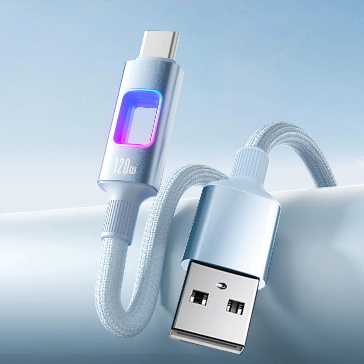 HKNA 1.5m USB-C Cable 120W PD Fast Charging – MacBook & iPhone USB-C Charging Cable Axl Blue 1m