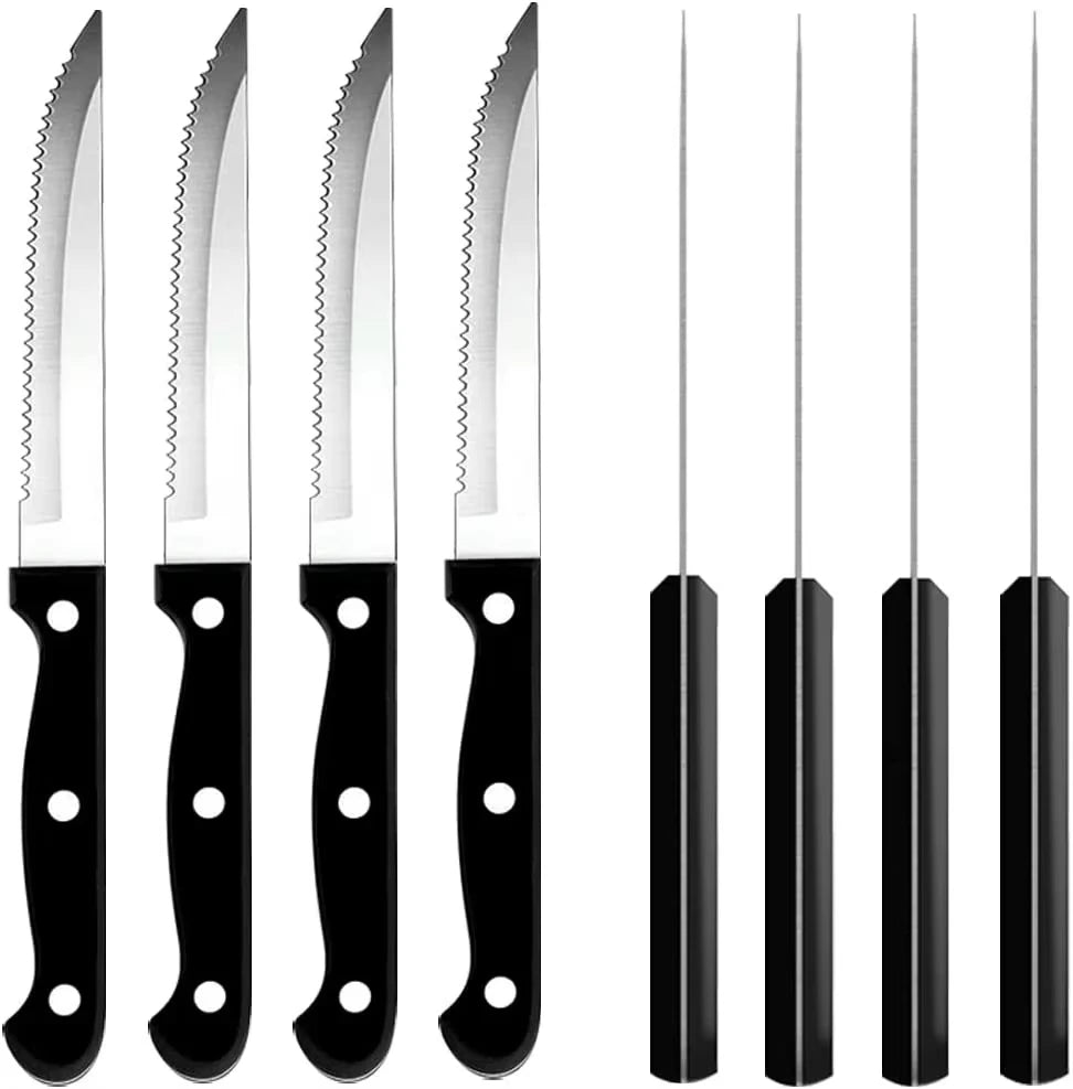 Steak Knife Set 4–16 Pcs | Full Tang Serrated Stainless Steel Steak Knife Set Axl