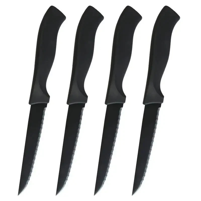Black Matte Stainless Steel Steak Knife Set – 4, 6 or 8 Piece Steak Knife Set Axl 4pcs