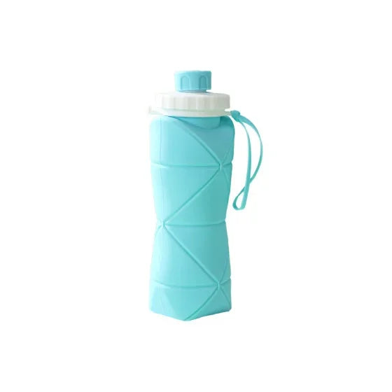 600ml Foldable Silicone Water Bottle – Leakproof & Portable Foldable Water Bottle Axl B-OT-12-Blue
