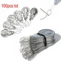 100-Piece Aluminum Bow Wire Needle Threader Set | Sewing Tool Needle Threader Set Axl Light Grey