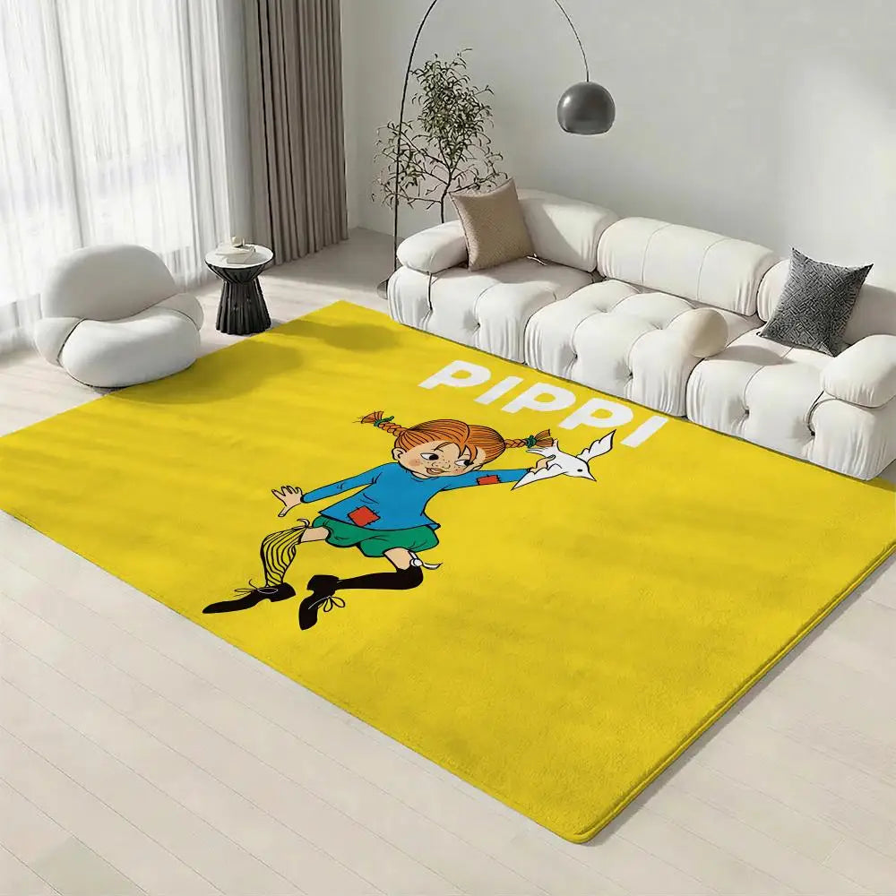 Pippi Longstocking Flannel Floor Mat – Non-Slip Indoor Rug Character Floor Mat Axl