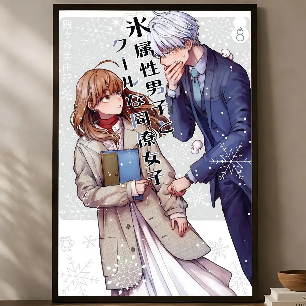 Ice Guy & Cool Girl Anime Self-Stick HD Wall Art Poster Anime Wall Poster Axl White08 60X90cmNoframe