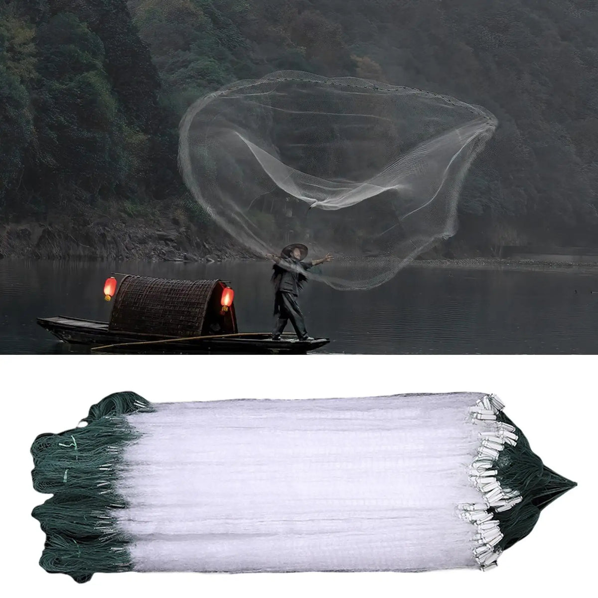 Professional Cast Fishing Net | Portable Throw Net River & Sea Cast Fishing Net Axl