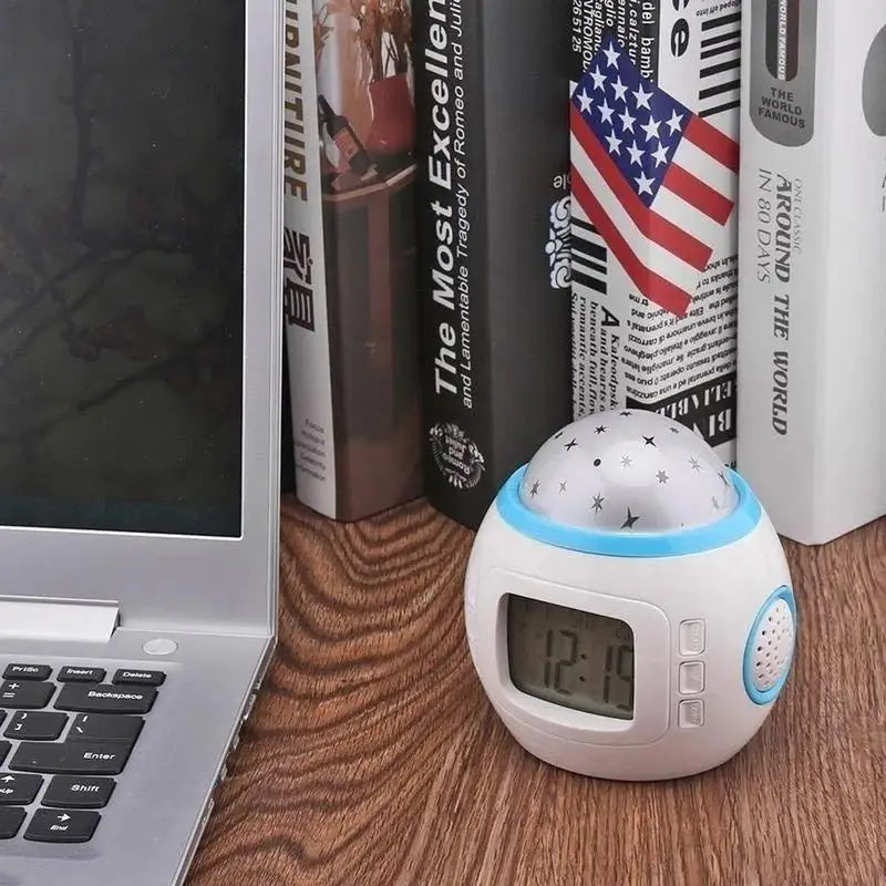 Kids Star Night Light Projector Alarm Clock with Music Night Light Projector Clock Axl